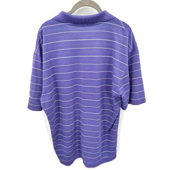 Nike Golf Dri-Fit purple stripe golf polo in size large - Picture 2 of 5